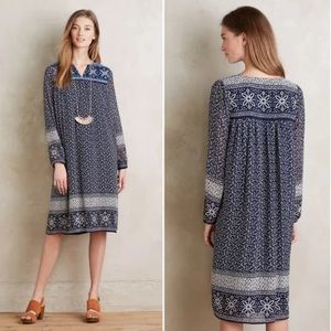 Anthropologie “Kas New York” Blue Embroidered Dress